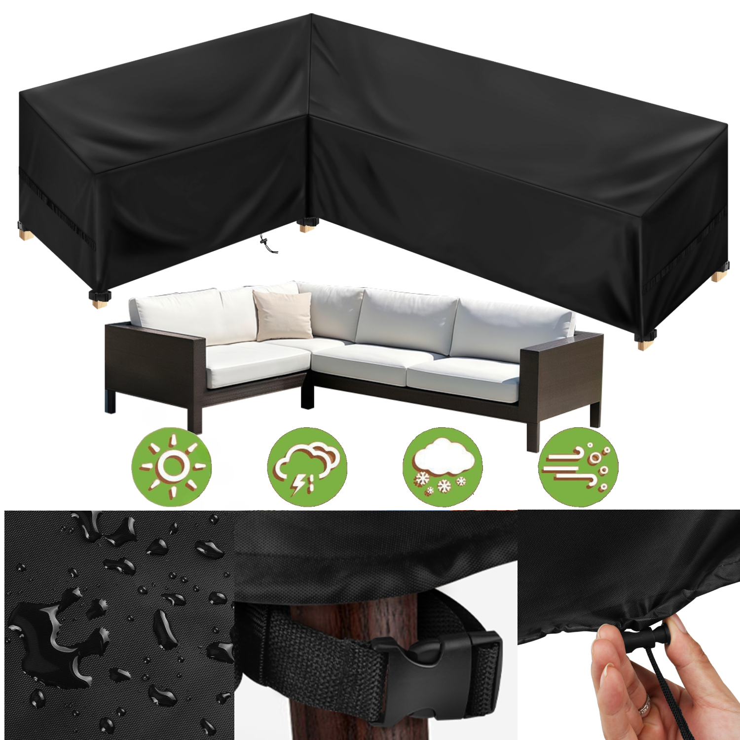 Outdoor Furniture Arhaus - Outdoor Waterproof Sectional Sofa Cover Heavy