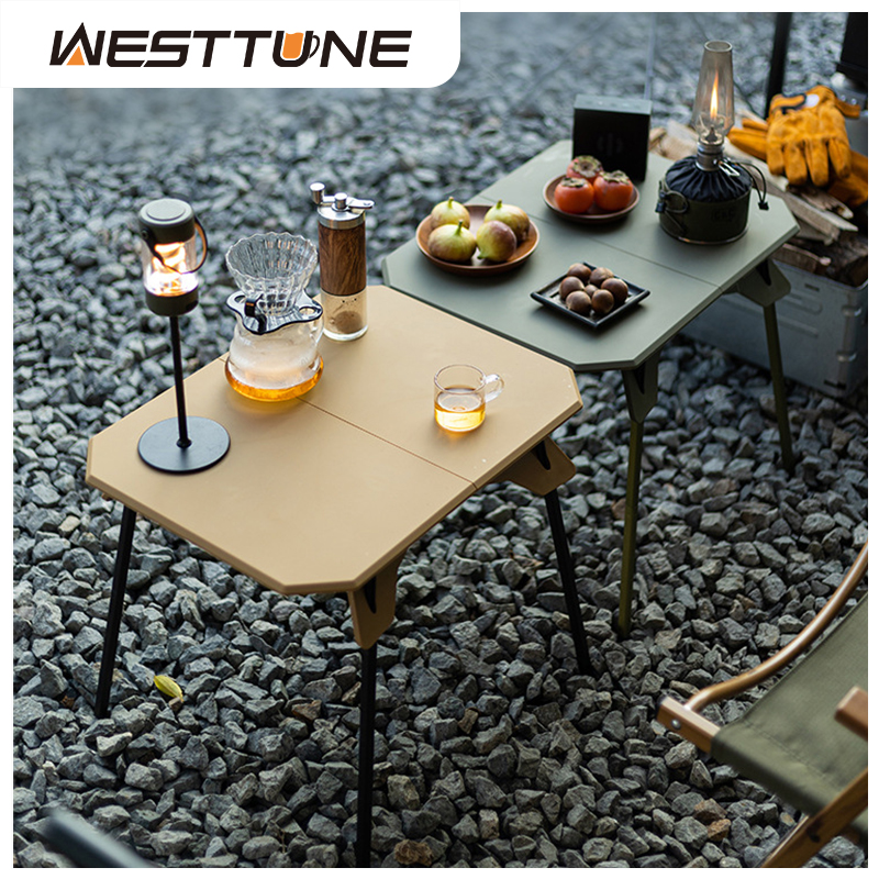 Folding Picnic Table - WESTTUNE Outdoor Camping Table Ultralight Dual