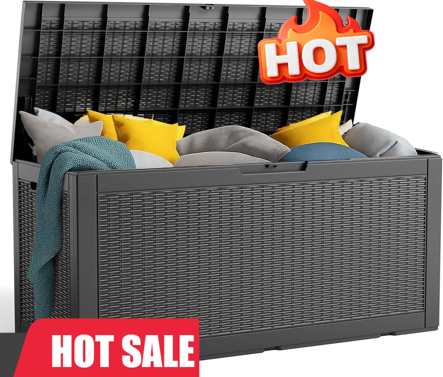 Outdoor Furniture Warehouse - 100 Gallon Resin Deck Box, Lockable