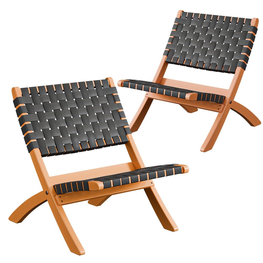 Adirondack Chair Wood - Wooden Outdoor Chairs, Portable Rattan Folding