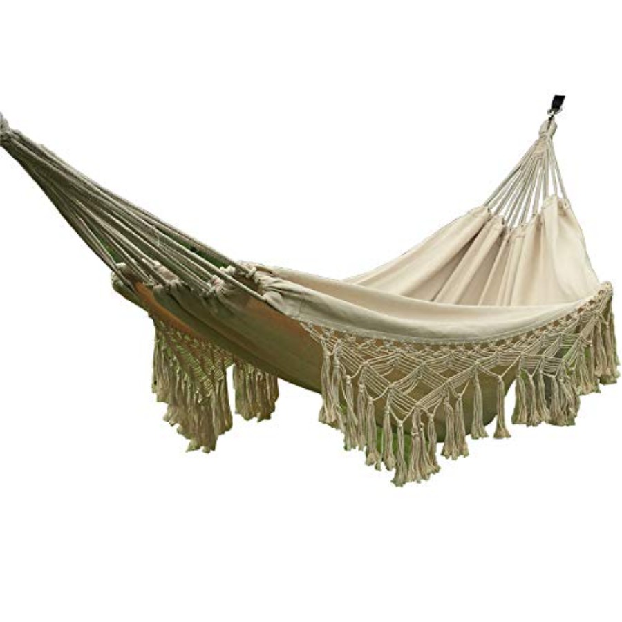 Garden Swing Chair - Handmade Cotton Woven Balcony Hammock Hanging