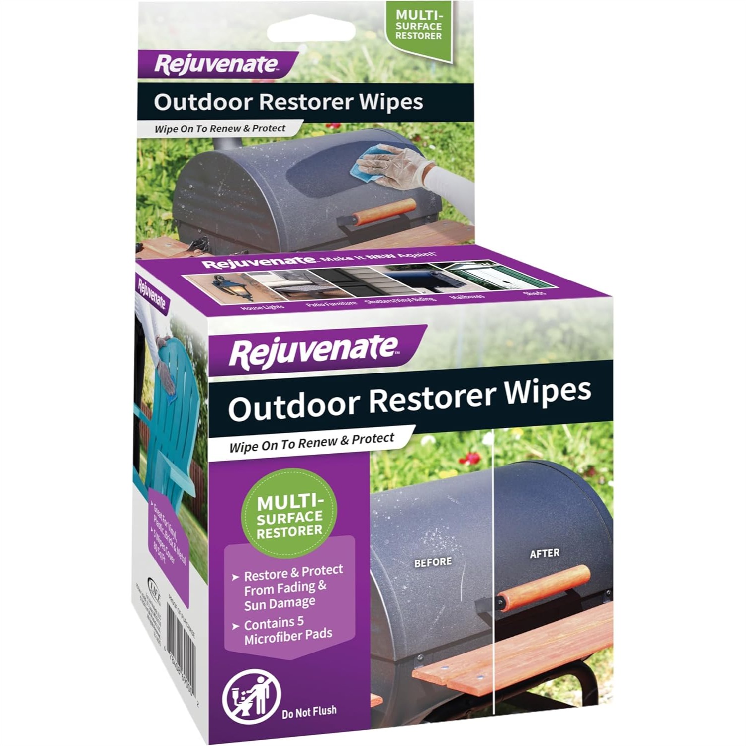 Outdoor Furniture Restoration - Outdoor Restorer Wipes, 5 Count, Individually-Wrapped