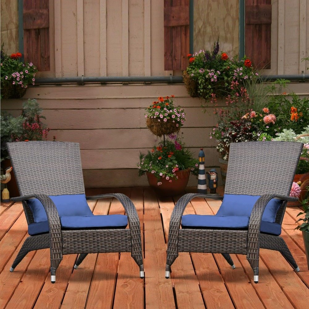 Adirondack Chair Wood - Outdoor Wicker Adirondack Chairs Set 2