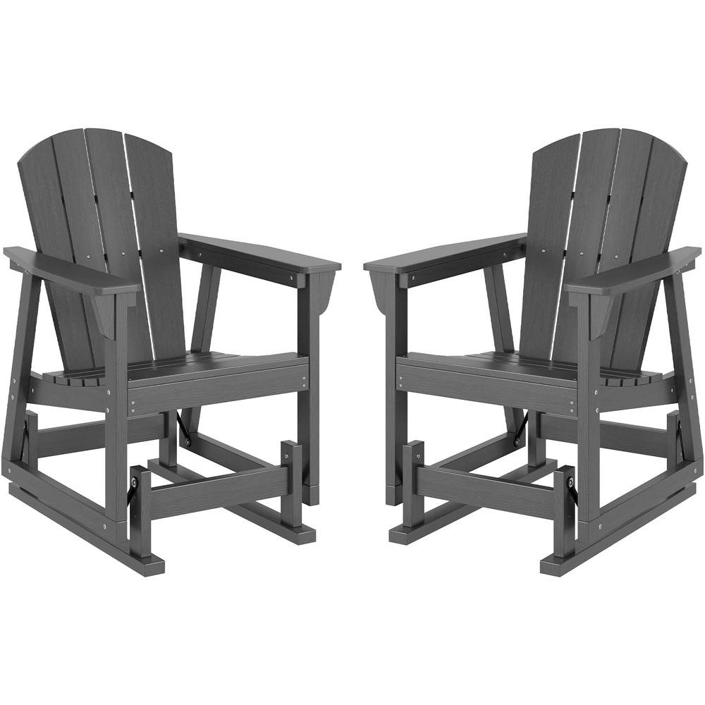 Adirondack Chair Wood - Adirondack Outdoor Rocking Chair, HDPE Wood-Like