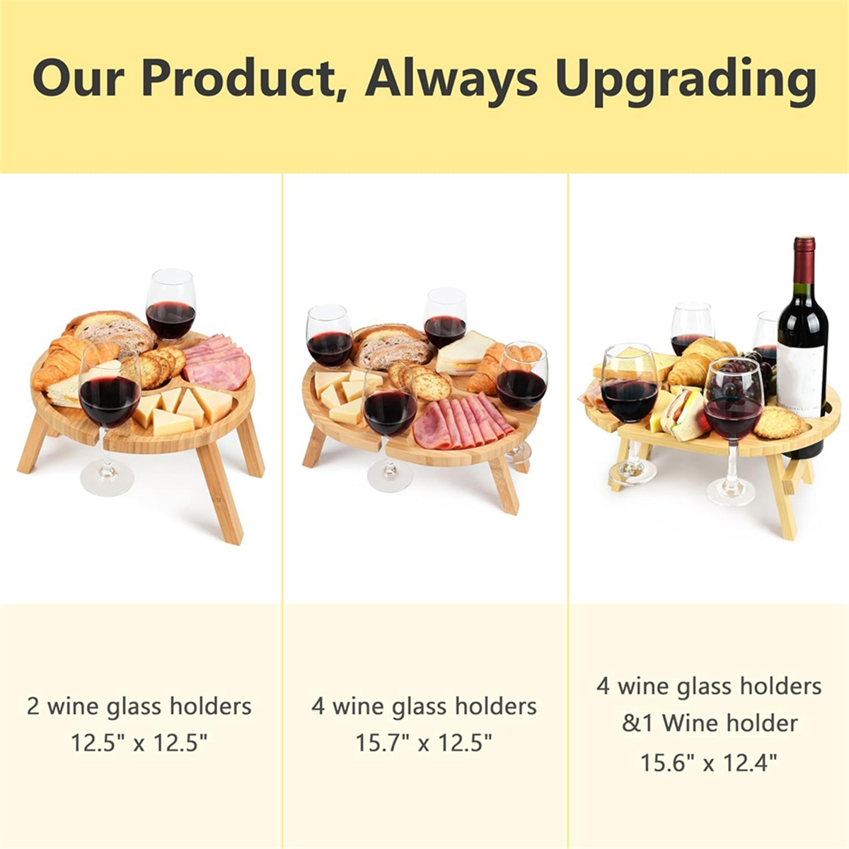 Folding Picnic Table - Y31A Portable Wine Table, Outdoor Folding