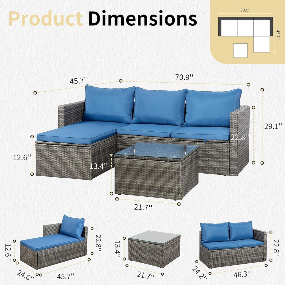 4-Piece Outdoor Wicker Patio F - مراجعة Outdoor Furniture Set With Fire Pit وسعره
