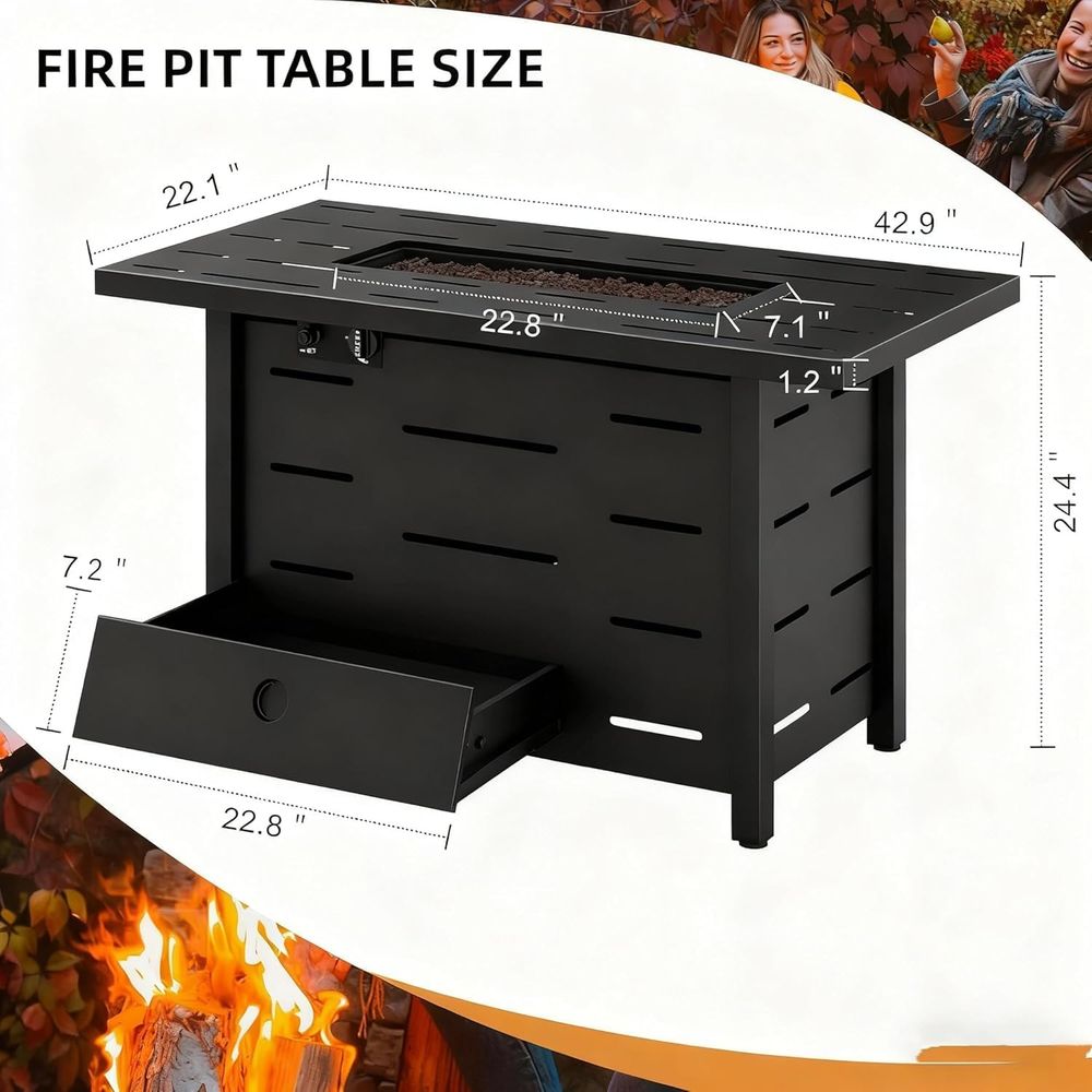4-Piece Outdoor Wicker Patio F - مراجعة Outdoor Furniture Set With Fire Pit وسعره