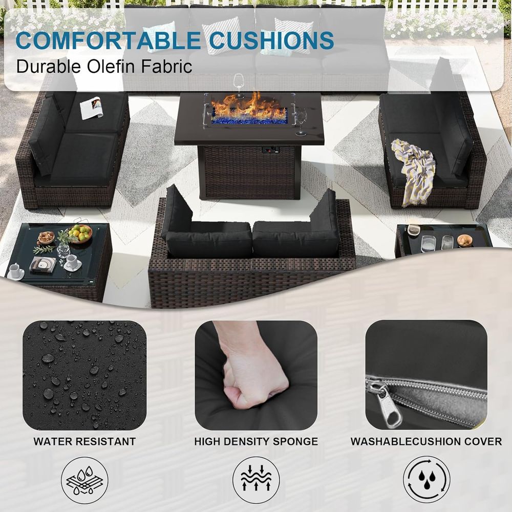 13-Piece Outdoor Sectional Pat - مراجعة Outdoor Furniture Set With Fire Pit وسعره