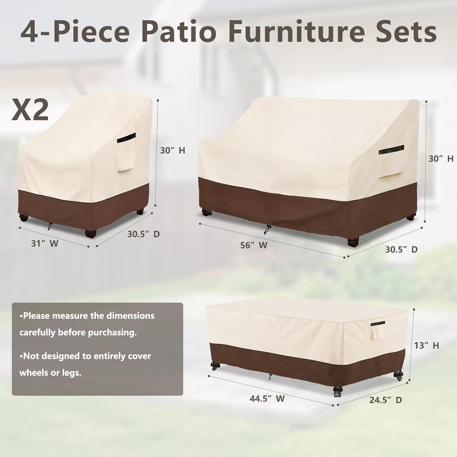 4-Piece Heavy Duty Waterproof  - مراجعة Outdoor Furniture Waterproof وسعره