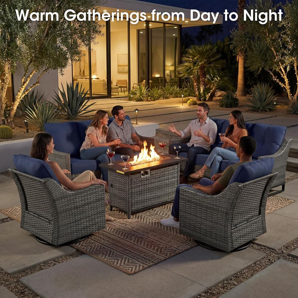 5-Piece Patio Furniture Set wi - مراجعة Outdoor Furniture Set With Fire Pit وسعره