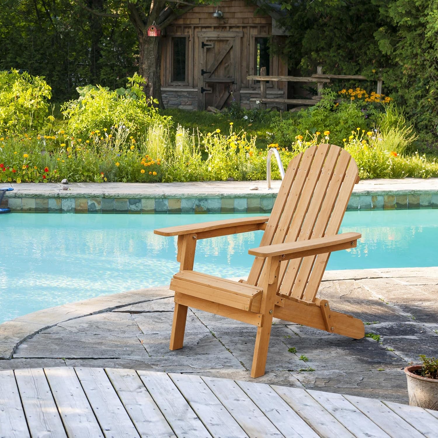 Folding Adirondack Chair Set o - مراجعة Outdoor Furniture Set With Fire Pit وسعره