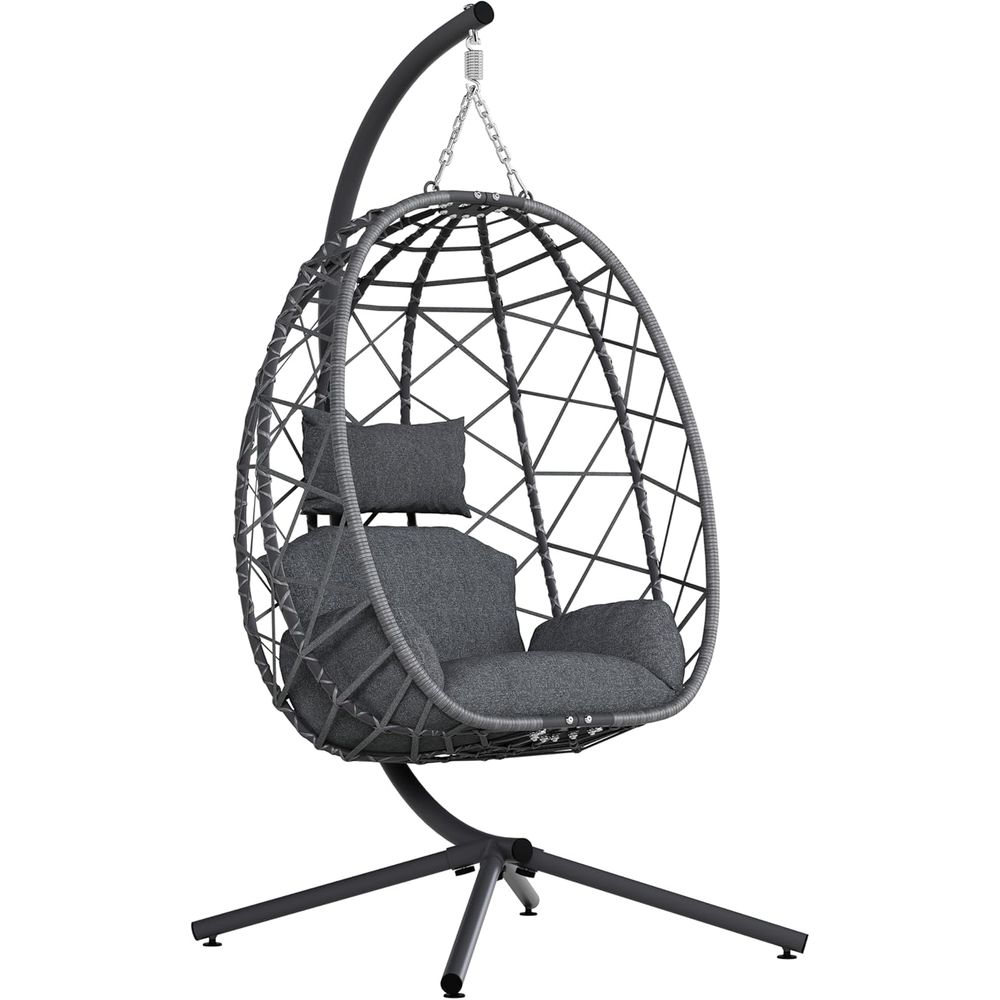 Outdoor Indoor Rattan Egg Swin - مراجعة Garden Swing Chair وسعره