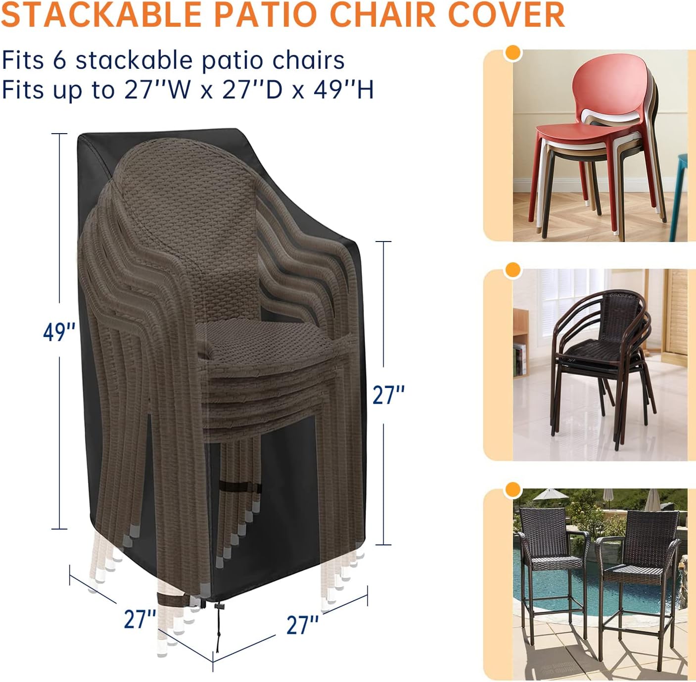 Stackable Patio Chair Covers,  - مراجعة Outdoor Furniture Waterproof وسعره