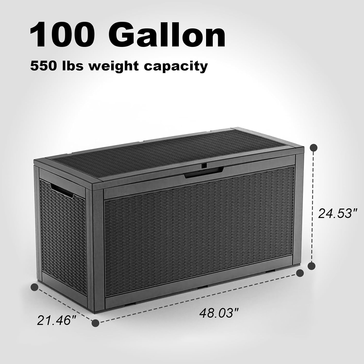 100 Gallon Resin Deck Box, Loc - مراجعة Outdoor Furniture Warehouse وسعره