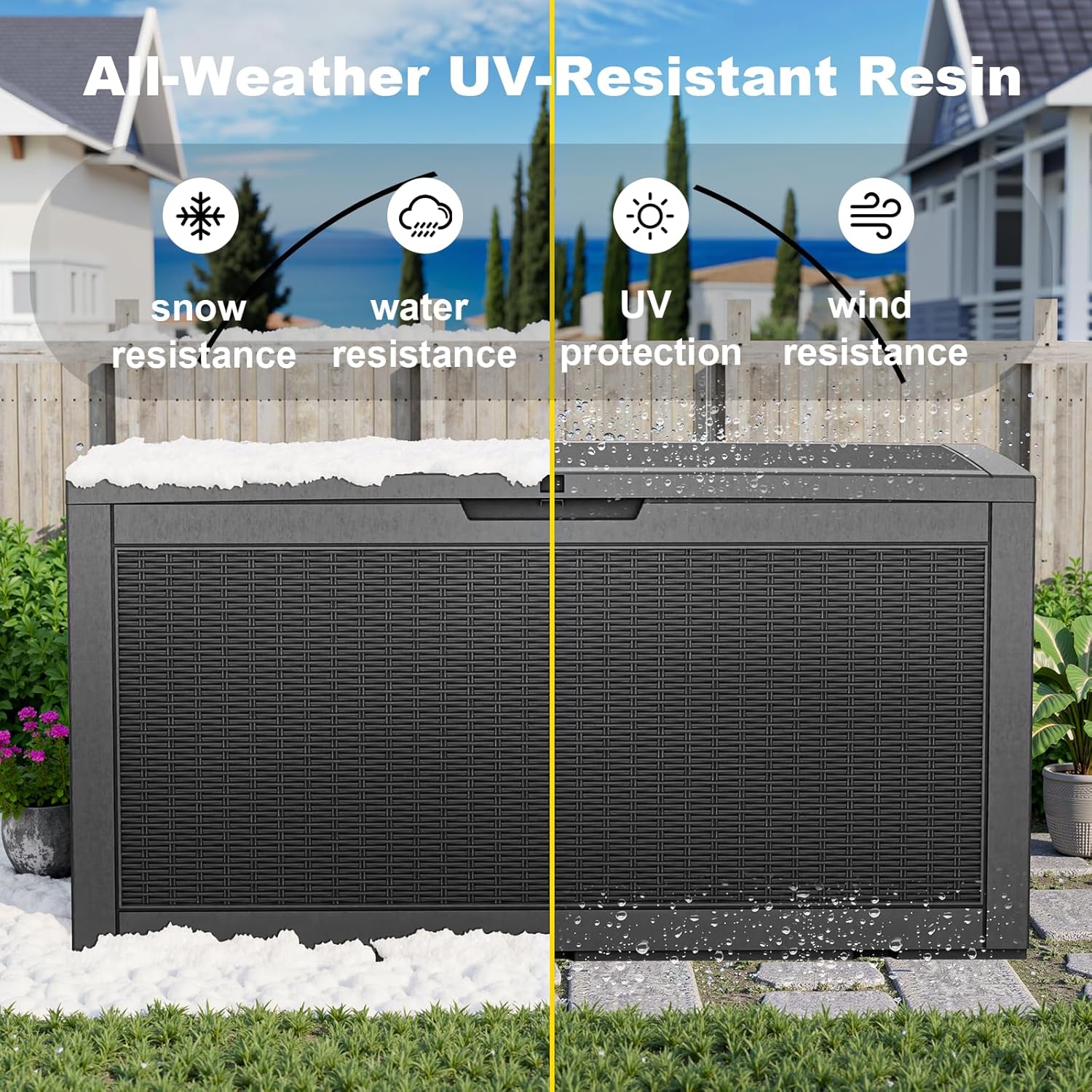 100 Gallon Resin Deck Box, Loc - مراجعة Outdoor Furniture Warehouse وسعره