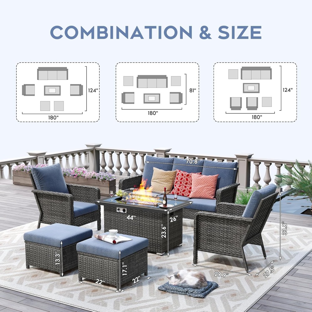 Outdoor Patio Furniture Set Wi - مراجعة Outdoor Furniture Set With Fire Pit وسعره