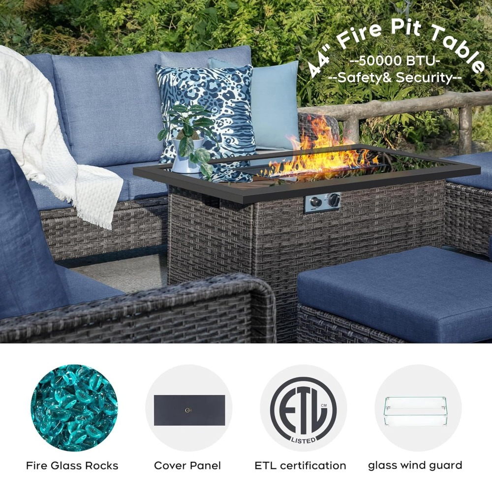Outdoor Patio Furniture Set Wi - مراجعة Outdoor Furniture Set With Fire Pit وسعره