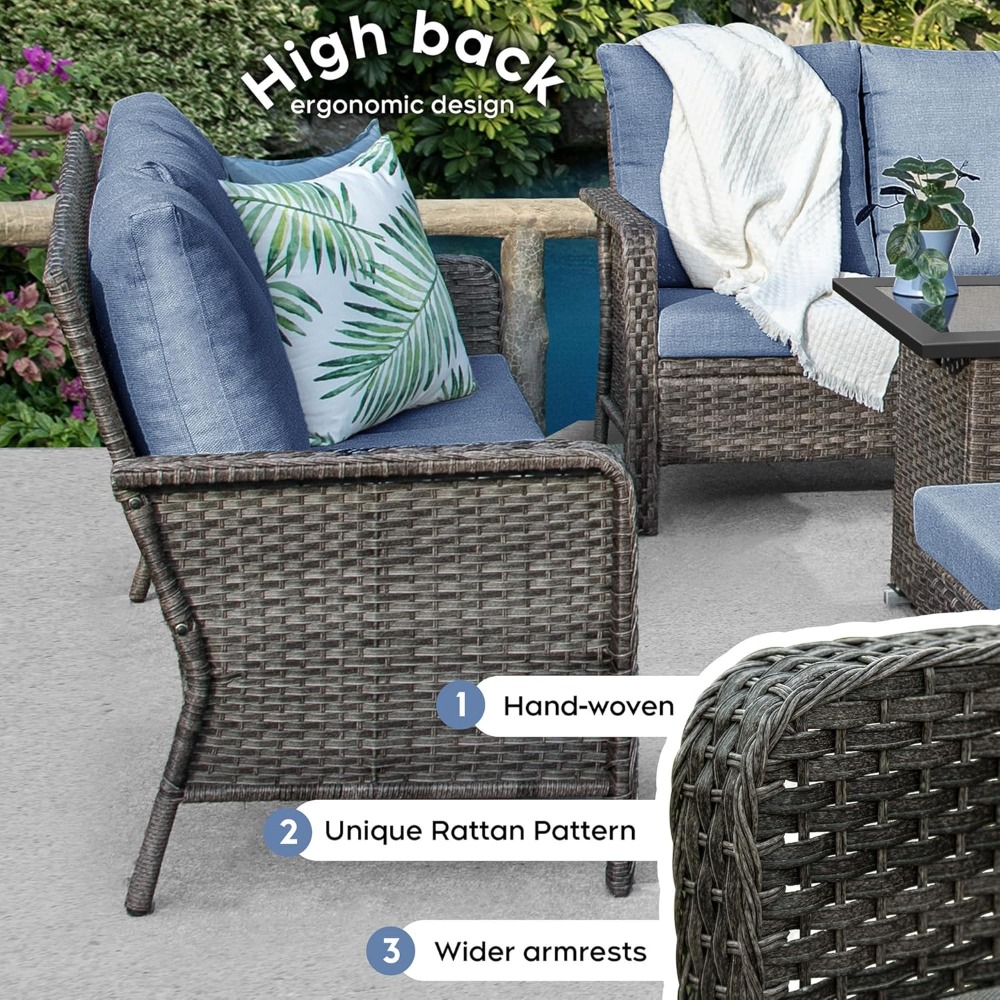 Outdoor Patio Furniture Set Wi - مراجعة Outdoor Furniture Set With Fire Pit وسعره