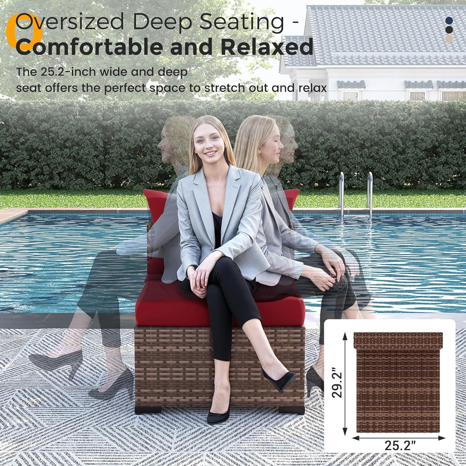 8pc All-Weather Wicker Section - مراجعة Outdoor Furniture Set With Fire Pit وسعره