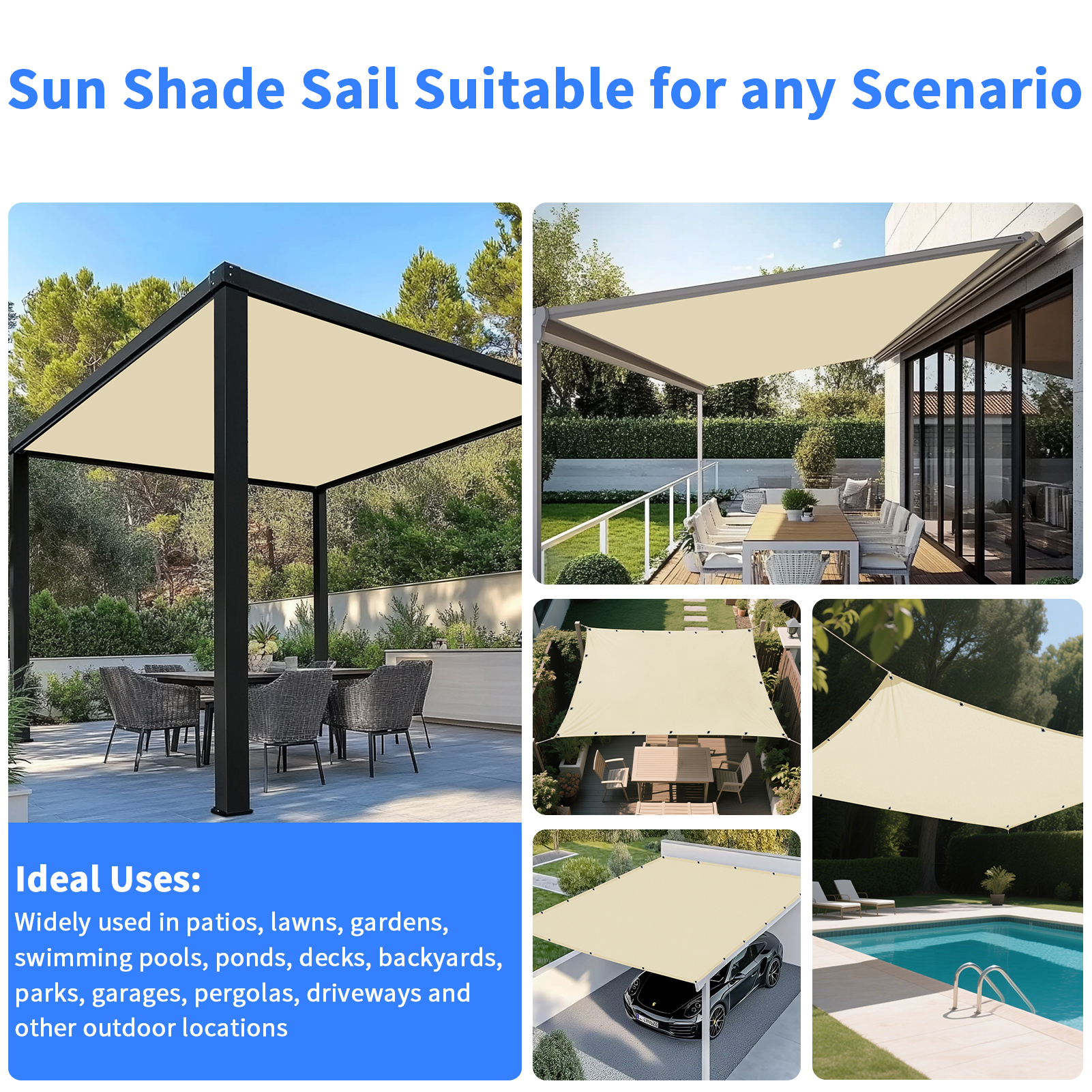 5x4m 4x3m 3x2m Garden Sun Shad - مراجعة Outdoor Furniture Waterproof وسعره