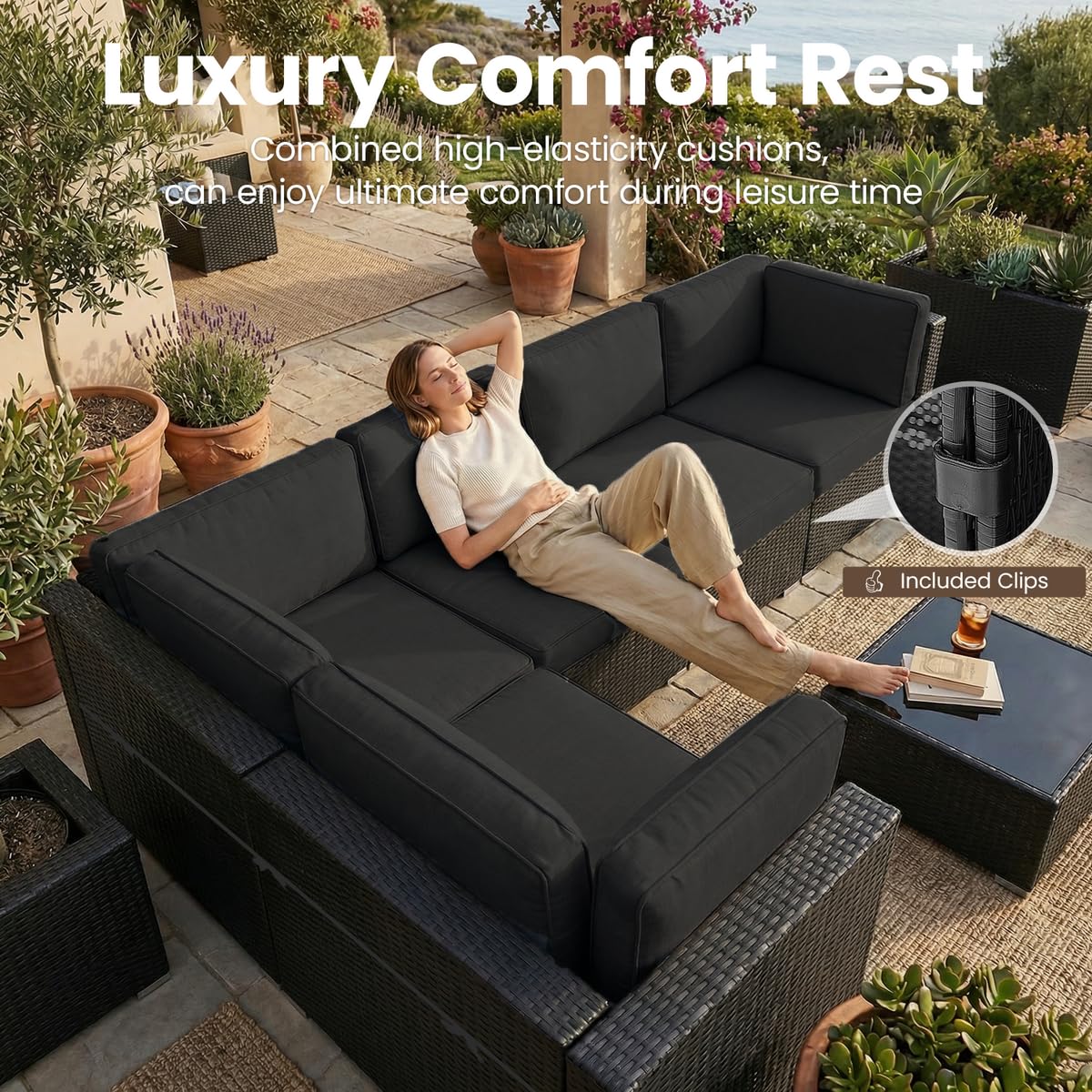 8 Pieces Patio Furniture Set w - مراجعة Outdoor Furniture Set With Fire Pit وسعره
