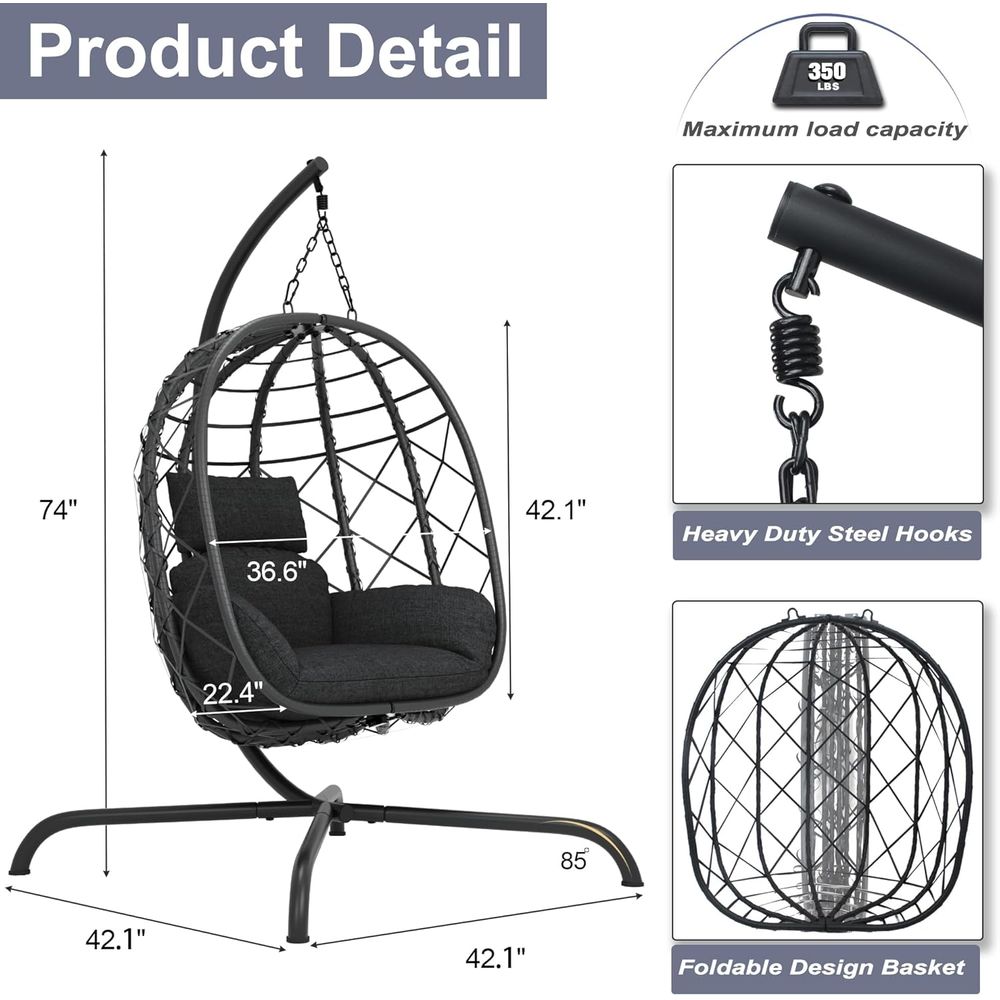 Outdoor Patio Wicker Swing Cha - مراجعة Garden Swing Chair وسعره