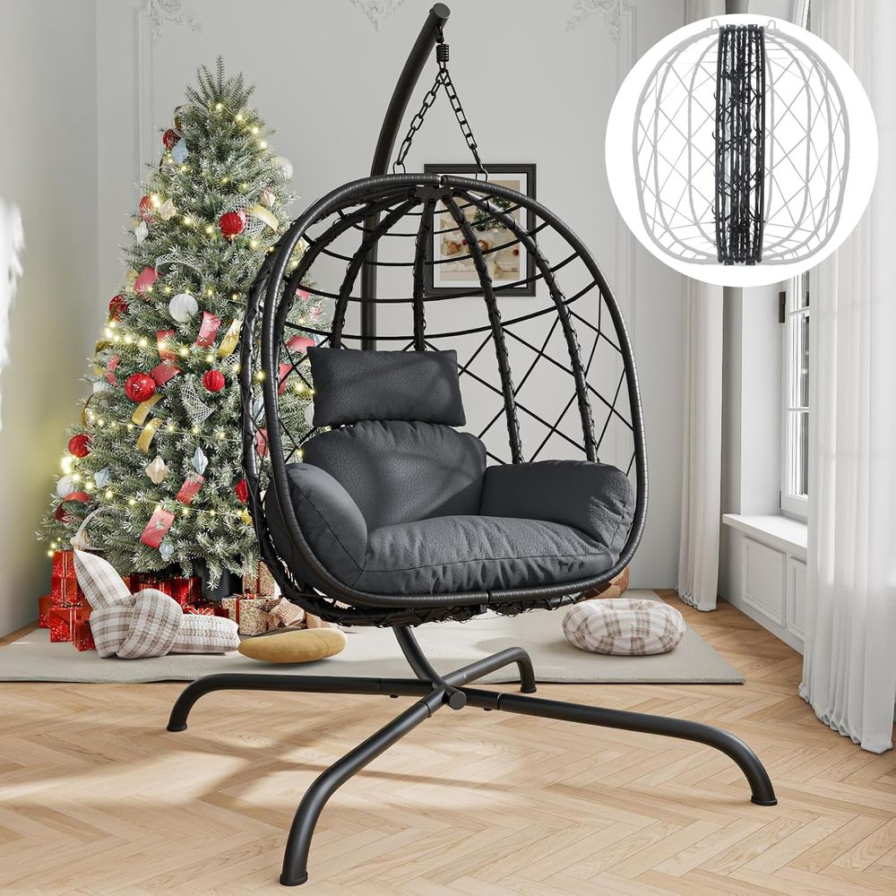 Outdoor Patio Wicker Swing Cha - مراجعة Garden Swing Chair وسعره