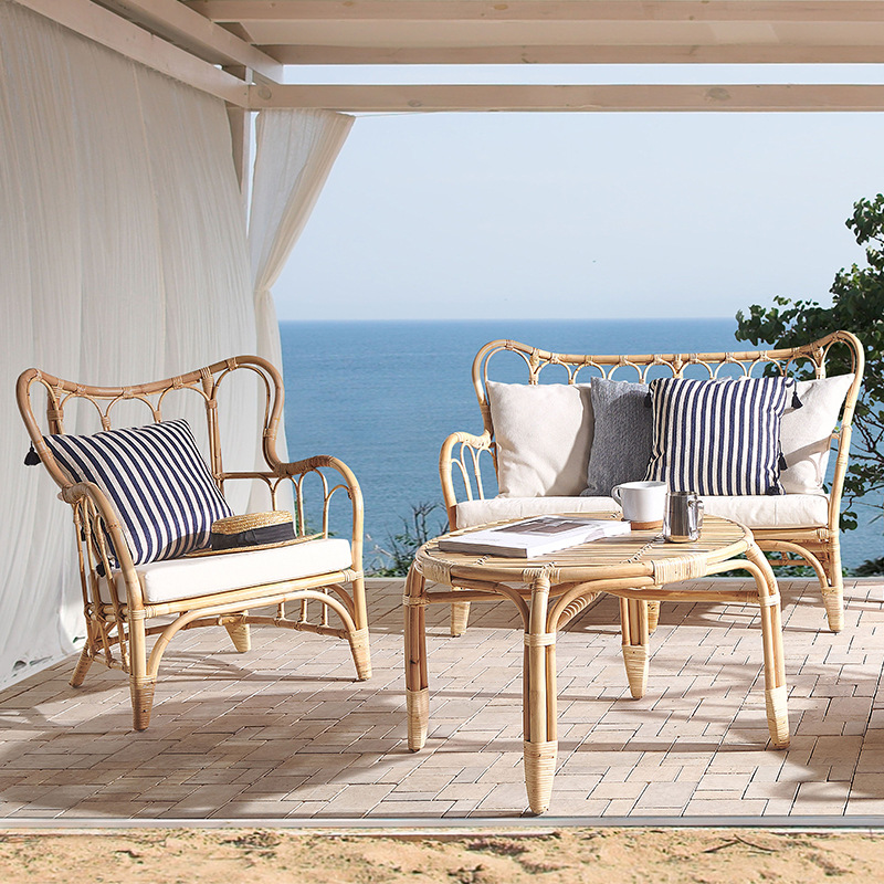 Custom Natural Real Rattan Sof - مراجعة Outdoor Furniture Indonesia وسعره
