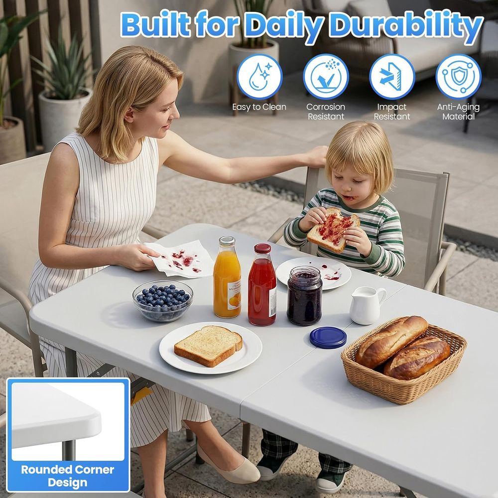 Portable Folding Card Table wi - مراجعة Folding Picnic Table وسعره
