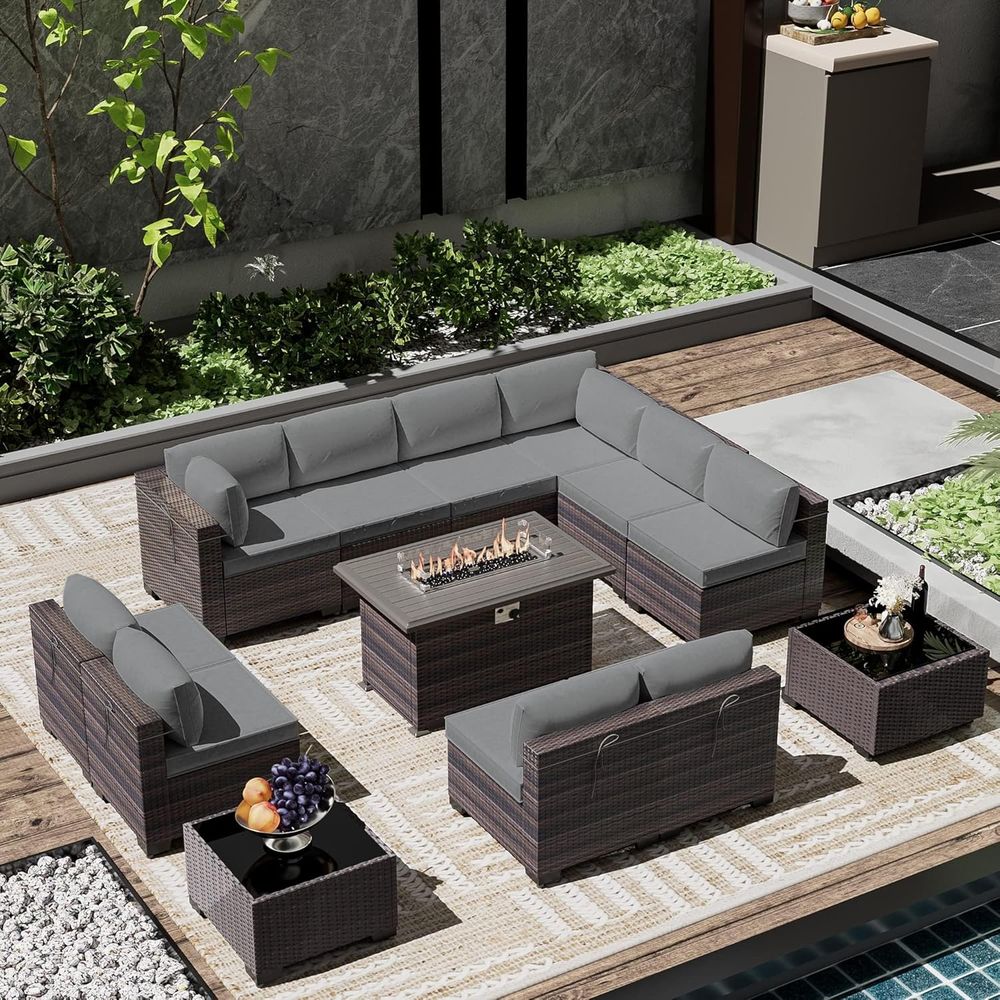 13-Piece Outdoor Sectional Pat - مراجعة Outdoor Furniture Set With Fire Pit وسعره