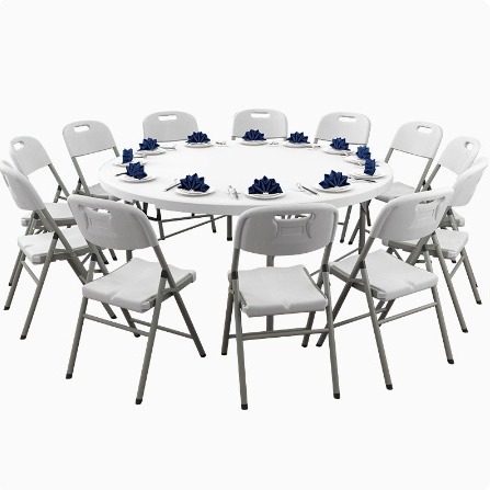 1.8 Round folding table dining - مراجعة Outdoor Furniture Types وسعره