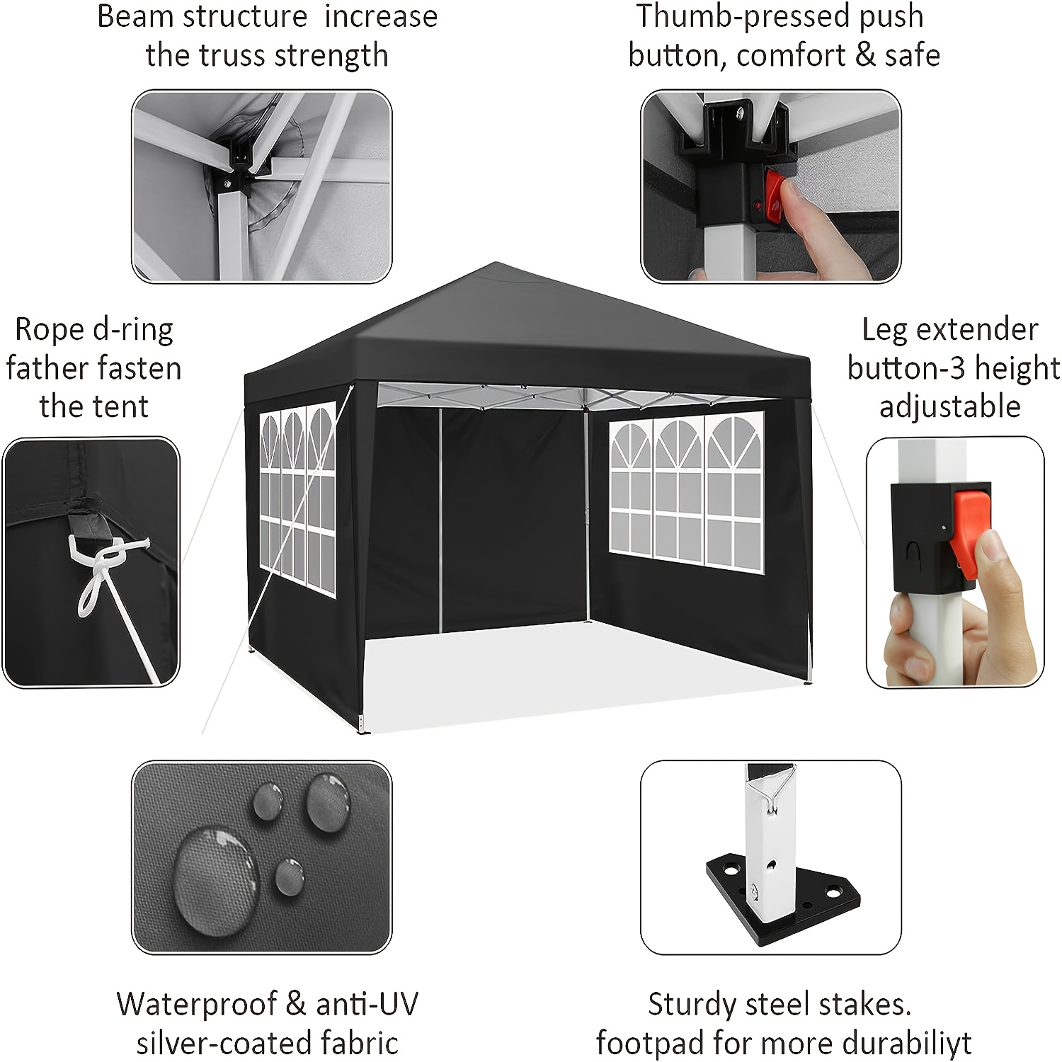 10x10ft Pop Up Canopy Tent, wi - مراجعة Outdoor Furniture Exhibition وسعره
