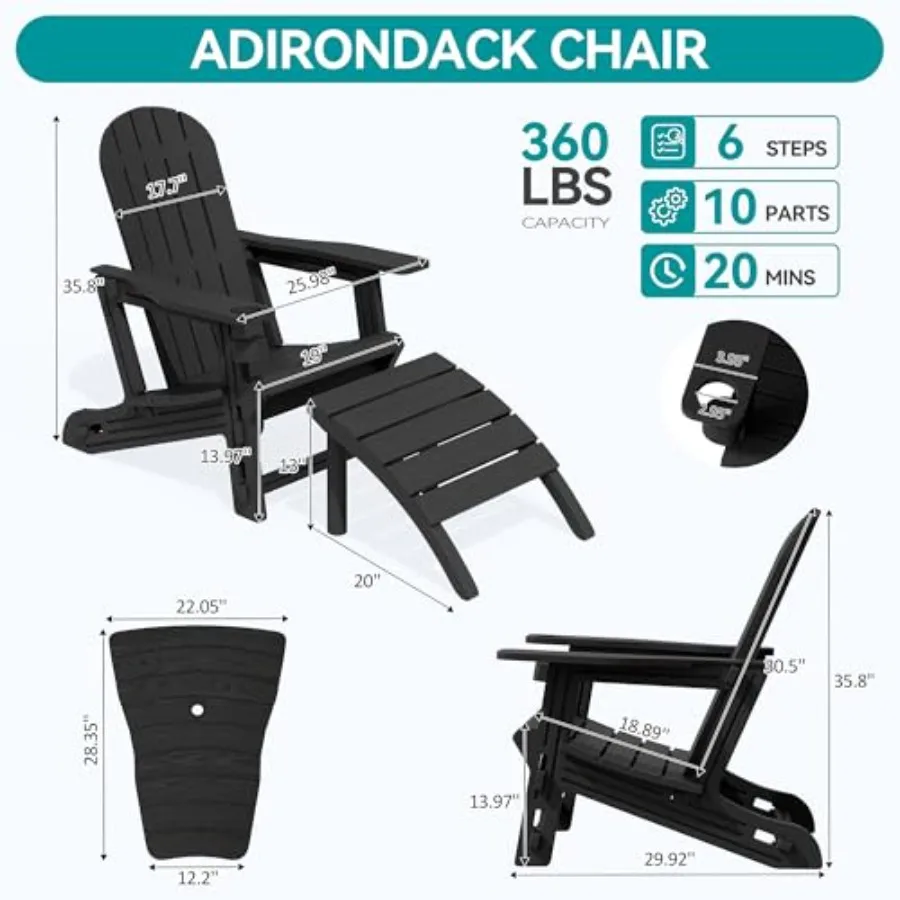 Adirondack Chairs Set of 2 wit - مراجعة Adirondack Chair Wood وسعره