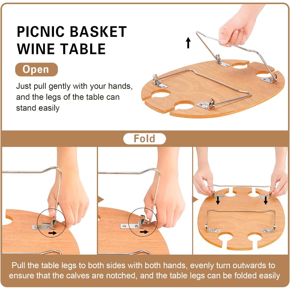 stboo picnic basket for 4, ins - مراجعة Folding Picnic Table وسعره