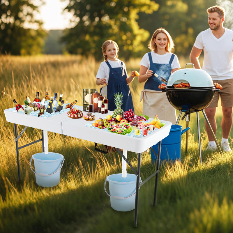 5 FT Folding Ice Cooler Table  - مراجعة Folding Picnic Table وسعره