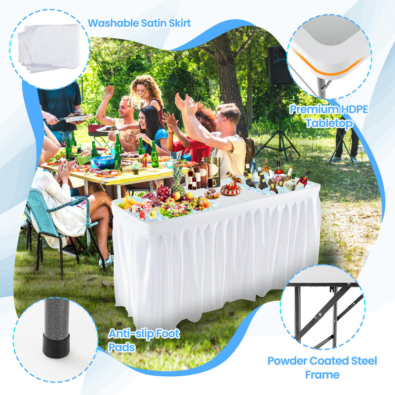 5 FT Folding Ice Cooler Table  - مراجعة Folding Picnic Table وسعره