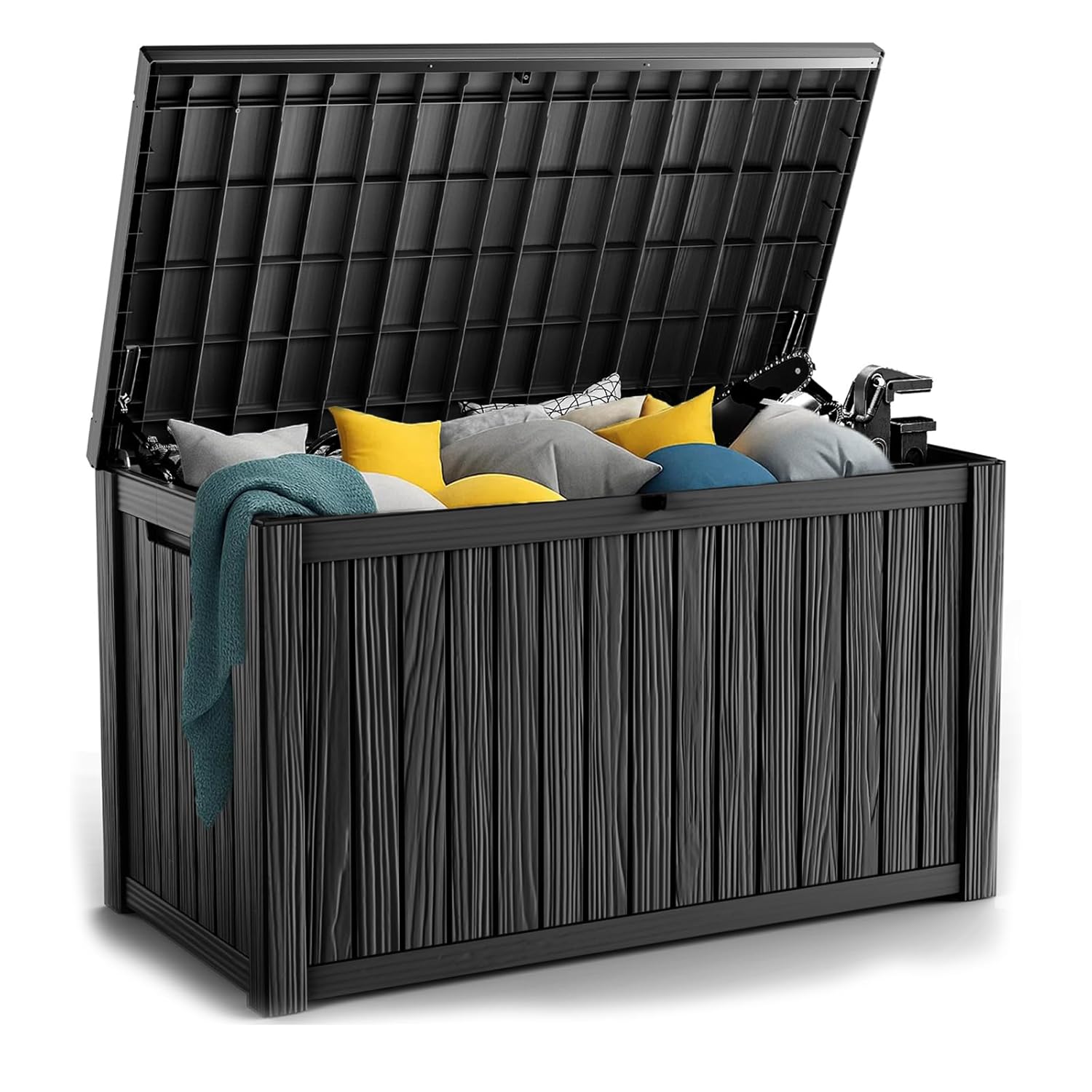 180Gal Lockable Resin Deck Box - مراجعة Outdoor Furniture Waterproof وسعره