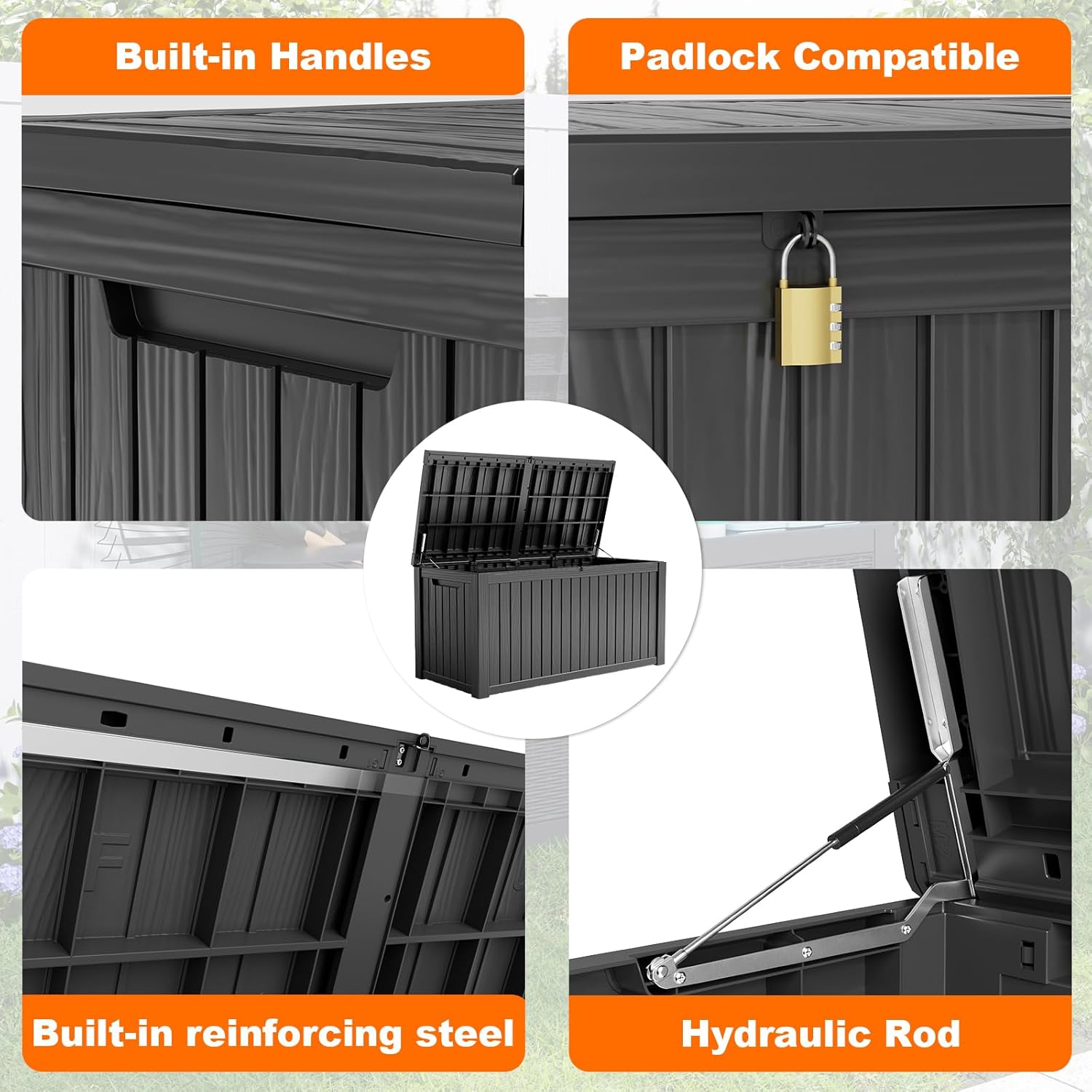 180Gal Lockable Resin Deck Box - مراجعة Outdoor Furniture Waterproof وسعره