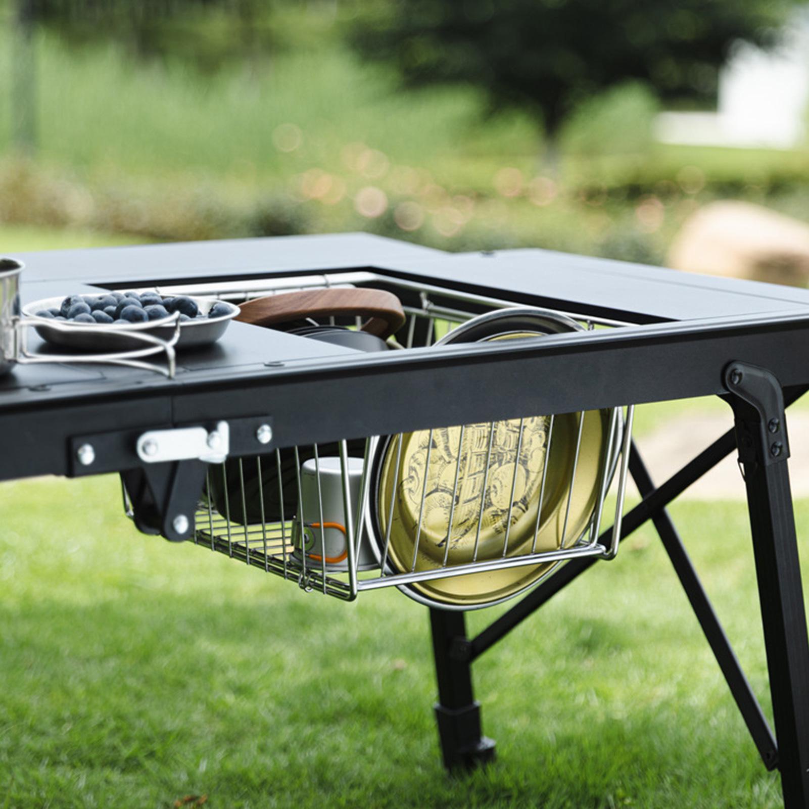 Camping Table Basket Metal Fol - مراجعة Folding Picnic Table وسعره